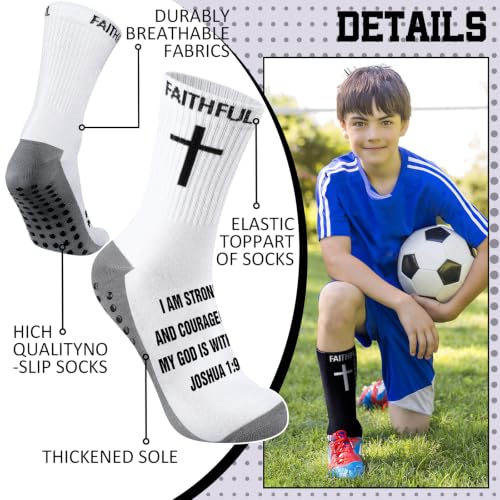 Glitopper 6 Pairs Cross Grip Soccer Socks US 6-13 christian - color: 3 Colors, style: Power