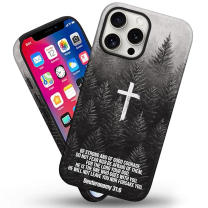 Magnetic for iPhone 15 Pro Case Christian Cross Phone Case, Bible - color: Deuteronomy Christian, size: iPhone 15 Pro