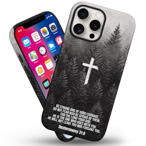 Magnetic for iPhone 15 Pro Max Case Christian Cross Phone Case, Bible - color: Deuteronomy Christian, size: iPhone 15 Pro Max