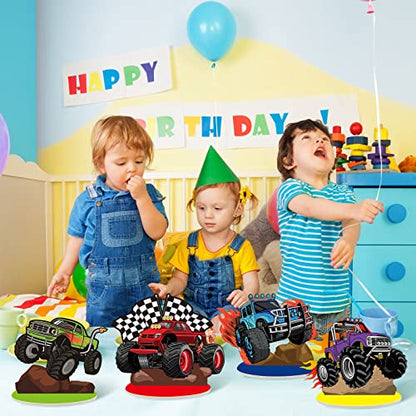 Namalu 16 Pcs Truck Table Decorations Centerpiece for Birthday Party Tables Decorations Blaze Wheels Table Ornaments for Baby Shower Birthday Supplies DIY Decor(Truck) - style: Truck