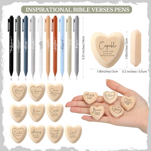Gersoniel 30 Set Christian Gift for Women Prayer Cards Pens,Neutral Color - color: Neutral Color