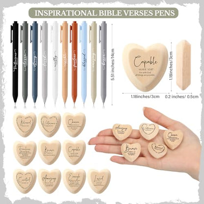 Gersoniel 30 Set Christian Gift for Women Prayer Cards Pens,Neutral Color - color: Neutral Color