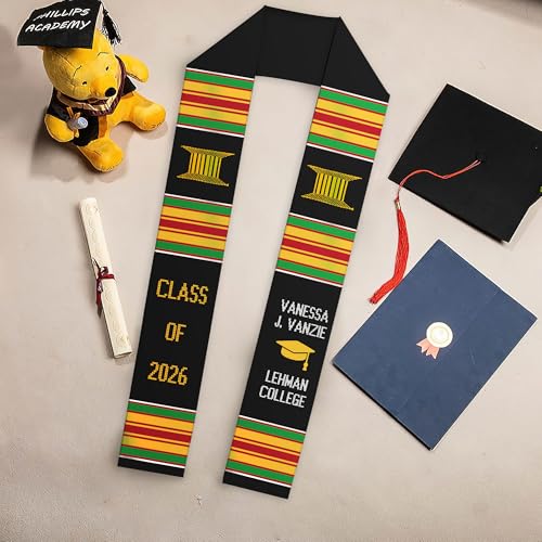 MDPrints Global Kente Graduation Sash 2026, Black Girl Magic Graduation Sash 2026, Class of 2026 Graduation Gift - color: Qh121 Kente1