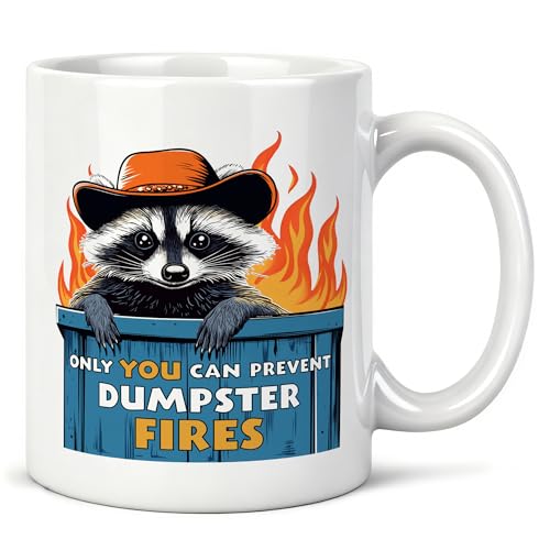 Funny Raccoon Meme Mug 11 oz, Team Leader Boss Gifts, Funny Gifts for Coworkers Coffee Cups Ceramic, Only You Can Prevent Dumpster Ceramic Mug for Coffee Tea Hot Cocoa Home Office Work - color: 14Child