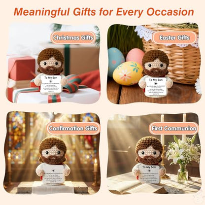 Graduation Gift for Son from Mom Jesus Stuffed Animal Plush Doll Confirmation First Communion Kindergarten 5th 8th Grade Graduation Gifts for Teenage Teen Boys Kids - style: Son