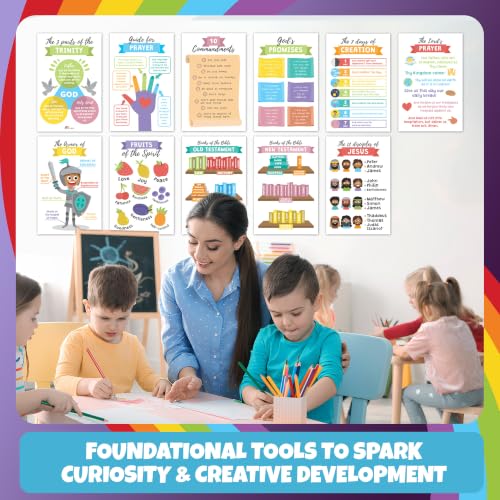 Sproutbrite 12 Pack 12'' x 16'' Educational Sunday School Posters - color: Sunday School Poster