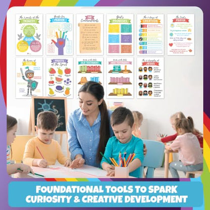 Sproutbrite 12 Pack 12'' x 16'' Educational Sunday School Posters - color: Sunday School Poster