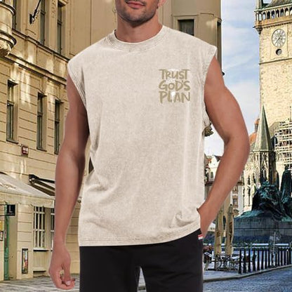 BINTEHGS Mens Sleeveless Graphic Tees Christian Tank Tops Workout Cut Off Shirt Acid Wash Gym Tanks Religious Faith Tee - color: Apricot, size: X-Large