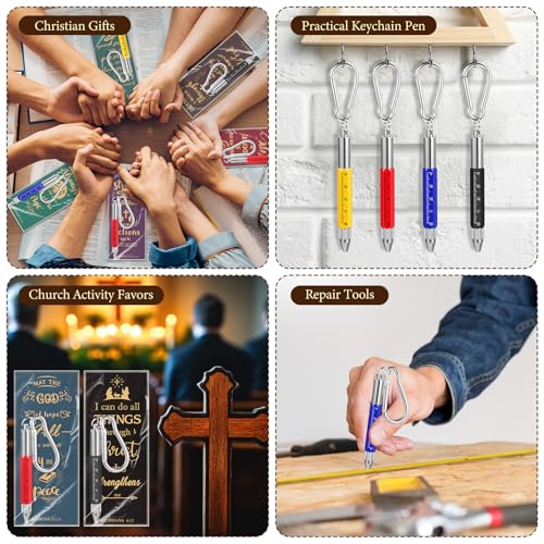 Pajean 12 Set 6 in 1 Multi Tool Pen Bible Verse Bookmarks Screwdriver