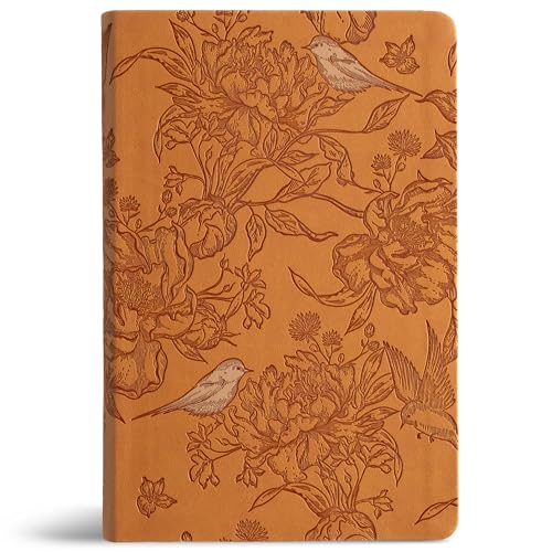 CSB Large Print Personal Size Reference Bible, Digital Study Edition, Easy-to-Read Optimal Type, Brown Floral LeatherTouch, Red Letter, Presentation Page, Cross-Reference System, Full-Color Maps
