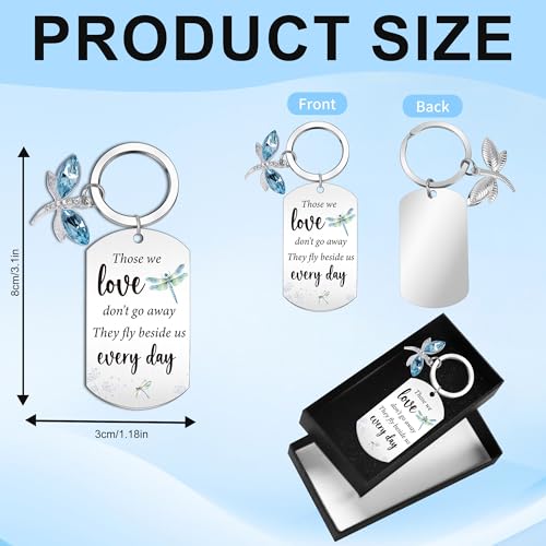 Inspirational Keychain for Women, Appreciation Gift for Mother Daughter Best Friend, Christmas Key Ring - style: Dragonfly Memorial