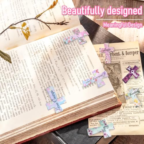 16Pcs Magnetic Bookmarks Christian, Magnetic Cross Bookmark Bible Page Markers Religious Bible Verses Bookmarks for Readers, Students, Teachers, Christian Gifts (B)