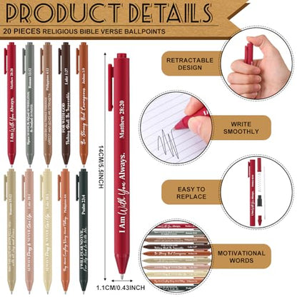 Eersida 80 Pcs Christian Gifts Classic, Scripture Notebooks Pens Church - color: Classic, style: Bible