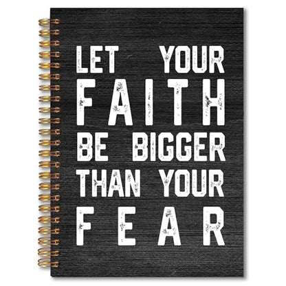 Christian Spiral Notebook 5.5x8.3, Inspirational Bible Scripture Journal for Women, Let Your Faith Be Bigger Than Your Fear Notebook for Note Taking, Christian Office Supplies - color: whtie-notebook-christian 10