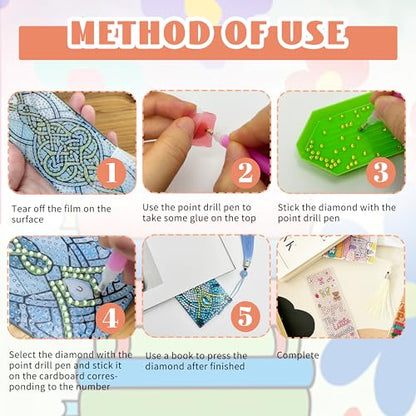 12 Pcs DIY Book Lovers Diamond Art Bookmarks for Adults Women Beginners Acrylic Dotz Kit Diamond Painting 5d Floral Rhinestone Bookmarks Diamond Art Book Marks with Tassels Crafts Supply - style: Booklover
