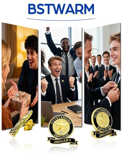 24 Pack Employee of the Month Lapel Pins - Recognition Excellence Service Appreciation Awards for Team Staff - Perfect for Employee of the Month Board
