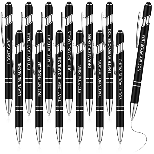 Zonon 12 Pcs Inspirational Pens, Motivational Ballpoint Pen Gifts for Women - color: Black, style: Negative Style