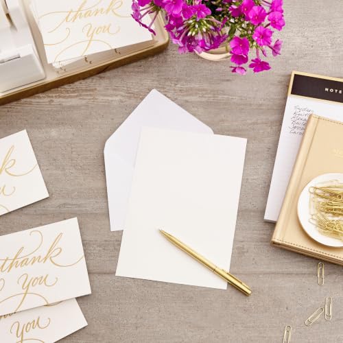 Hallmark Bulk Thank You Cards with Envelopes, 100-Pack (Gold Foil Script) - size: 5.2 x 3.75 inch