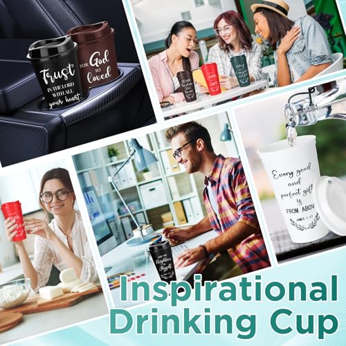 Skylety 20 Pack Christian Gifts Bulk 16oz Bible Verse Tumbler with Lids - color: Classic Color