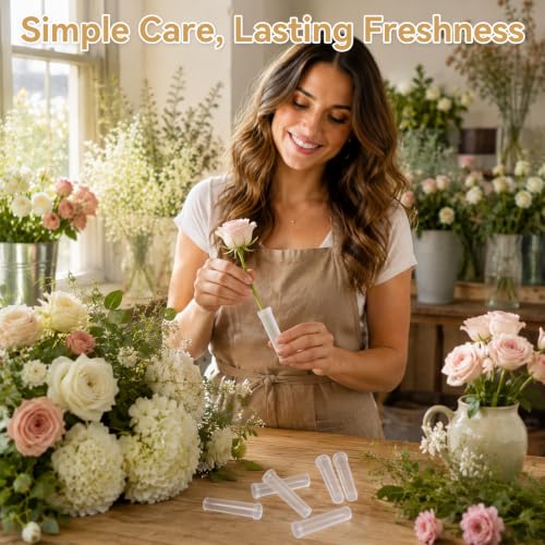 100 Pcs Clear Plastic Floral Water Tubes - 2.8 in Picks