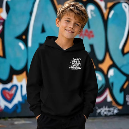Boys Christian Inspirational Faith Graphic Pullover Hoodie - color: Black, size: 13-14 Years