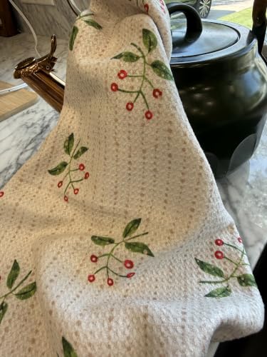 || 3 Pack|| Double Sided Dish Towels || Waffle Weave Microfiber || Highly Absorbent || Hanging Loop || Dish Cloths || Modern || Designer Prints || Lights (Christmas Quilt) - color: Christmas Quilt