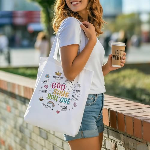 Bible Tote Bags Cute Christian Preppy Canvas Tote Bag Christian Gifts for Women Reusable Shopping Bags(Parent) - color: Bible-12