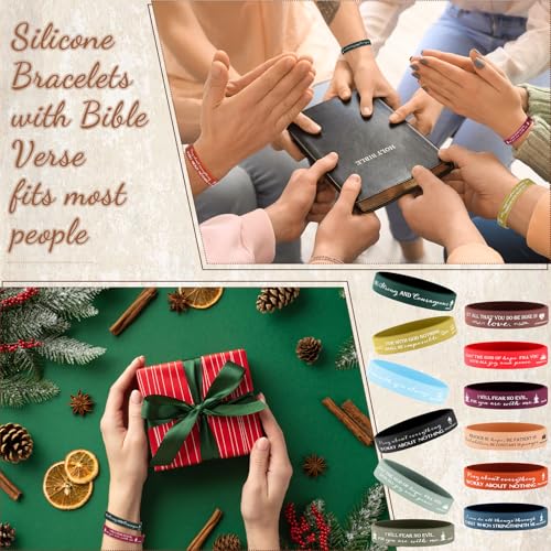 HyDren 36 Sets Bible Verse Bracelets, Religious Gifts Bulk - color: Joyous Color