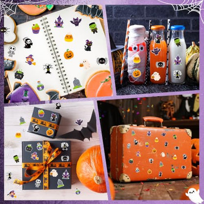 BeYumi Halloween Cute Sticker Roll - 1000Pcs Spooky Boo Skull Stickers Kids - style: Cute Halloween