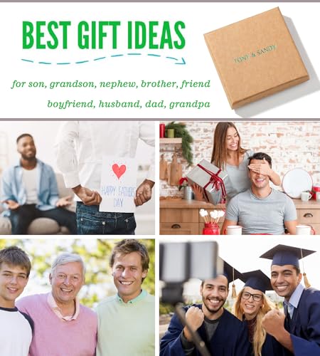 TONY & SANDY Christian Gift for Him Kids Teen Boys Adults Men Cross Bracelet Son Grandson Birthday Graduation Easter Religious Gifts for Men Christmas - style: You are awsome ( 8 Inches )