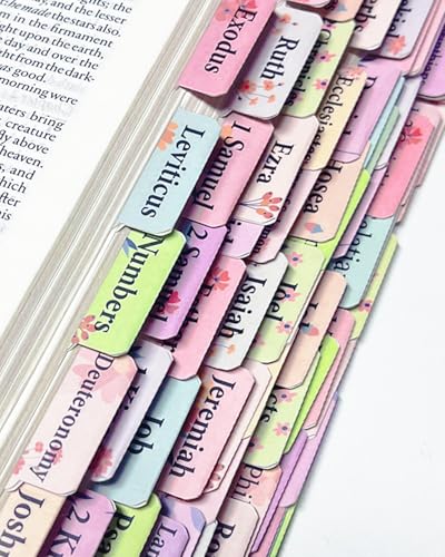 Floral Bible Tabs for Women, Personalized Bible Journaling Tabs, Large Print Bible Tabs for Easy Navigation, Bible Book Index Tabs Labels, Bible Study Supplies - style: Floral EN