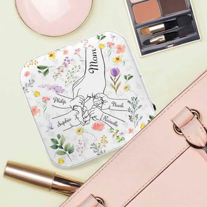 Artsadd Custom Mothers Day Birthday Gifts for Mom Grandma, Personalized Jewelry Box with Kids Name, Portable Small Travel Jewelry Organizer Case, Mom Gifts from Daughter Son, Grandma Gifts - color: Mother-1