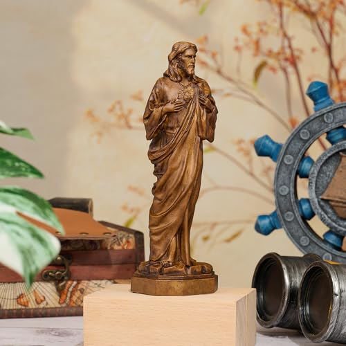 Sacred Heart of Jesus Statue,Wooden Religious Figurine - color: Jesus-a, size: 4 Inch