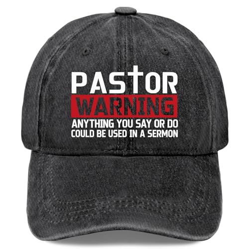 Y'Alls Need Jesus Hats for Mens Aesthetic Washed Distressed Baseball Cap - color: Pastor Warning Anything You Says Or Do Could Be Used in a Sermon 6