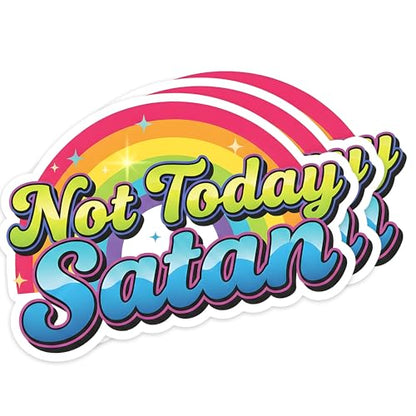 [3 PCS] Not Today Satan Sticker Colorful Christian Faith Rainbow Design - color: Sacred Geometry Sticker