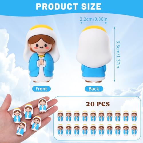 20 Pcs Little Virgin Mary Figurines Mini Virgin Mary Figures