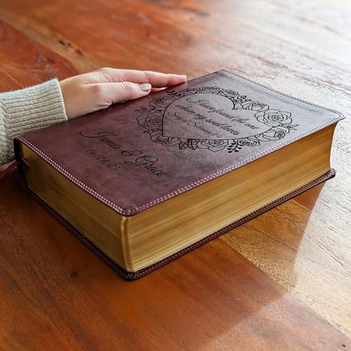 SacredBound Personalized ESV Super Giant Print Bible – Burgundy TruTone Faux Leather | Custom Name Engraved | English Standard Version with 17-Point Font & Full-Color Maps (Song of Solomon)
