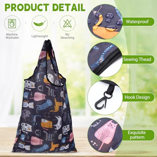 Paterr 24 Pcs Reusable Grocery Shopping Bags Foldable Bulk - style: Retro Style
