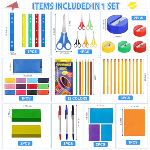 yasuwekik Back to School Supplies Bundle Kit Bulk for Christmas Shoebox Donation Essential Supplies Kit for Christian Charity Packing Party Samaritan Purse Gifts (1)