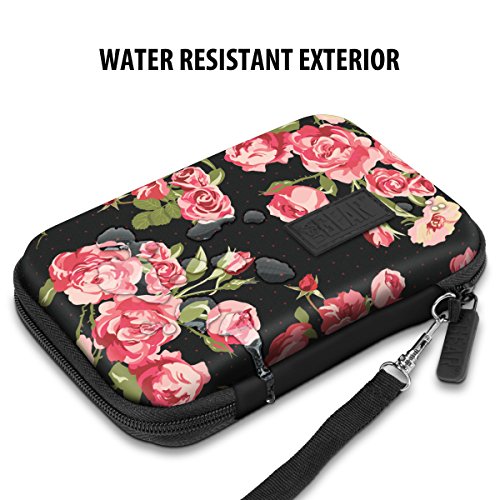 USA Gear Hard Case Compatible with Wonder Bible KJV the Talking Audio Bible Player, Wonder Bible NIV, Cable, Earbuds & More - Scratch Resistant Interior, Wrist Strap (Case Only) - Roses - color: Floral