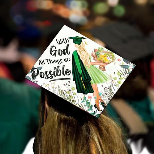 Tassel Toppers Woman Custom Graduation Cap, Graduation Cap Topper & Design - color: Black and White