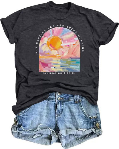Christian Shirts for Women Jesus Religious Faith Tops - color: Grey, size: Medium