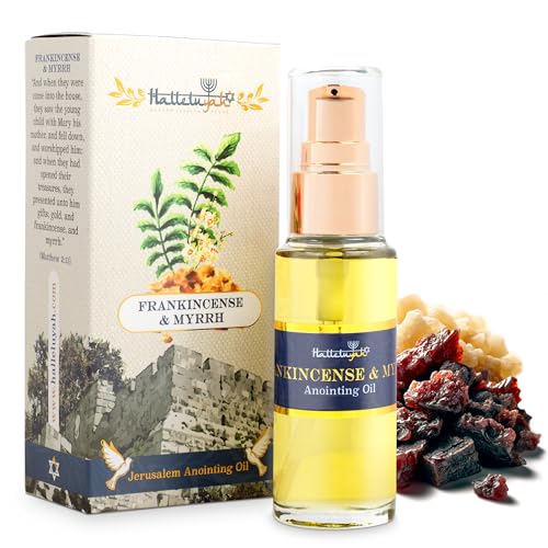 HalleluYAH Anointing Oil from Israel - Frankincense & Myrrh Anointing Oil from Jerusalem | Total Amount 1oz - color: Frankincense & Myrrh