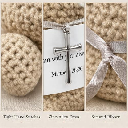 Crochet Prayer Bear with Bible Verse Card, Christian Gift for Women