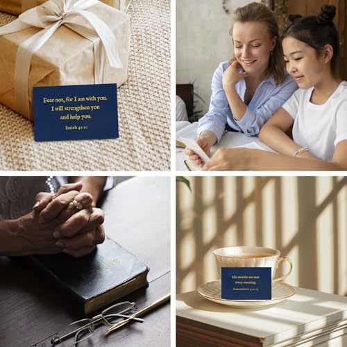 Bible Verse Cards, 60 Scripture Cards with Bible Verses - color: Navy Blue