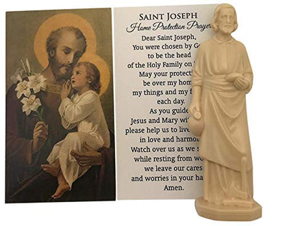 St Joseph Home Protector Statue 4 Inch Moving Holy Prayer Card USA Made