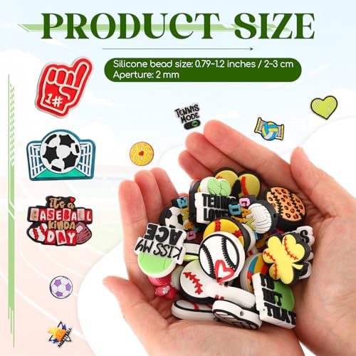 Tondiamo 100 Pcs Sports Silicone Focal Beads for Pens Bulk - style: Sports