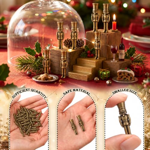Civaner 50 Mini Christmas Nutcracker Figurines, Tiny Brass Christmas Decor - style: Nutcracker