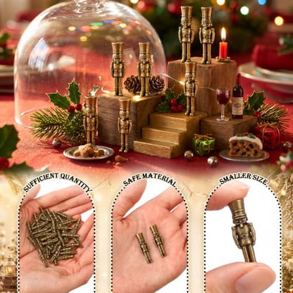 Civaner 50 Mini Christmas Nutcracker Figurines, Tiny Brass Christmas Decor - style: Nutcracker