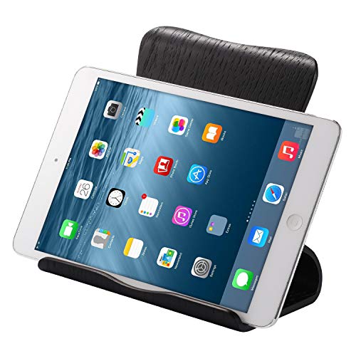 SAMDI Wooden Tablet Stand: Dock for iPad 2017 Pro 9.7, 10.5, Air Mini 2 3 4, Kindle, Tab, E-Reader, Other Tablets (4-13 inch) - Oak Wood Black - color: Oak Wood Black